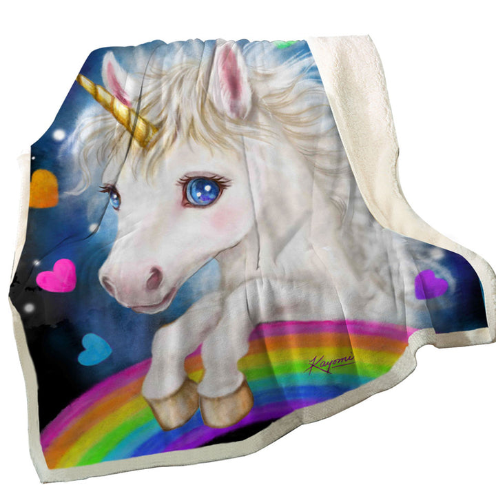 Colorful Fantasy I am Magical Unicorn Sherpa Blanket