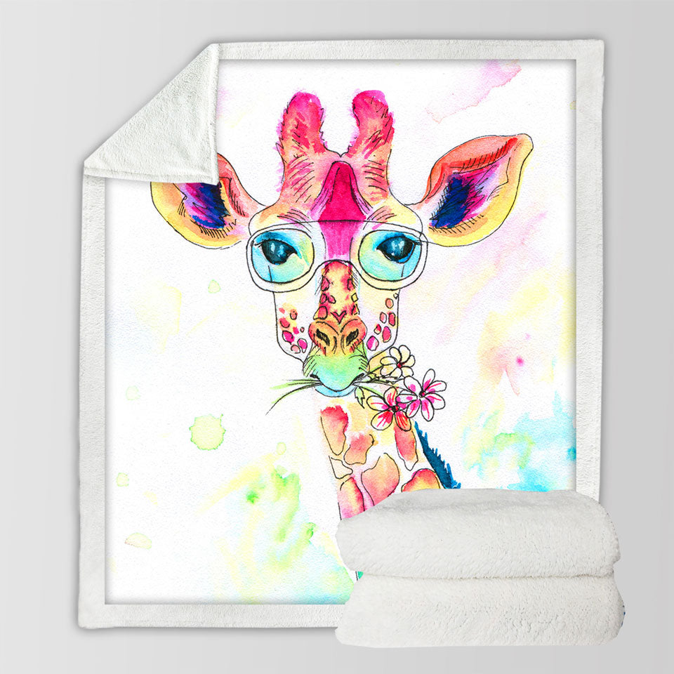 Colorful Giraffe Blankets with Animal