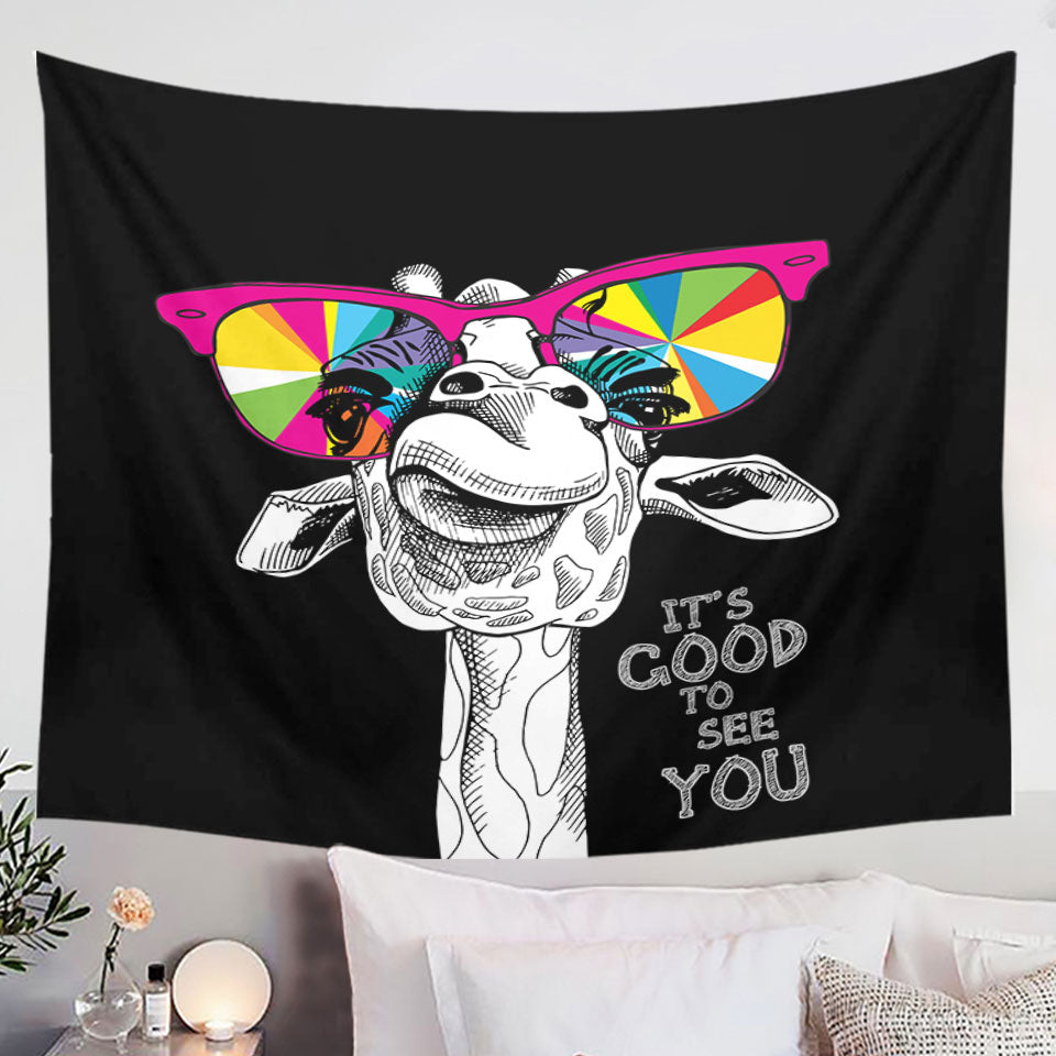 Colorful Tropical Flowers and Toucan Tapestry