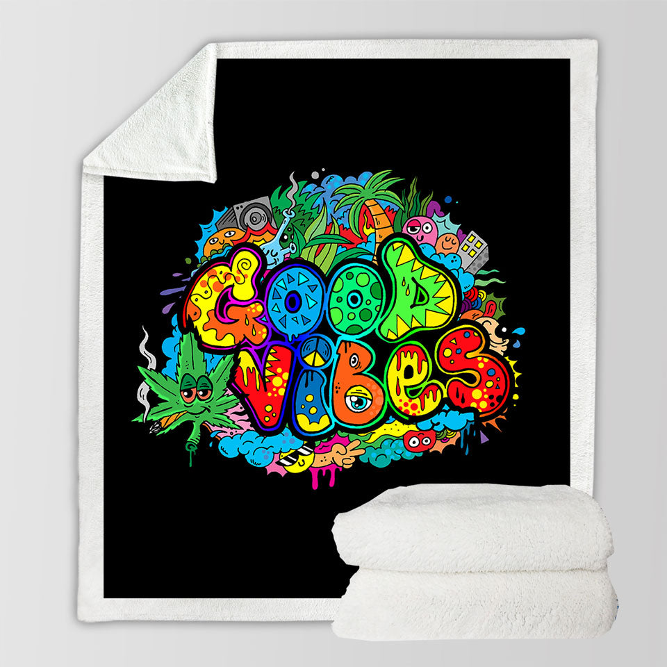 Colorful Good Vibes Cool Sofa Blankets