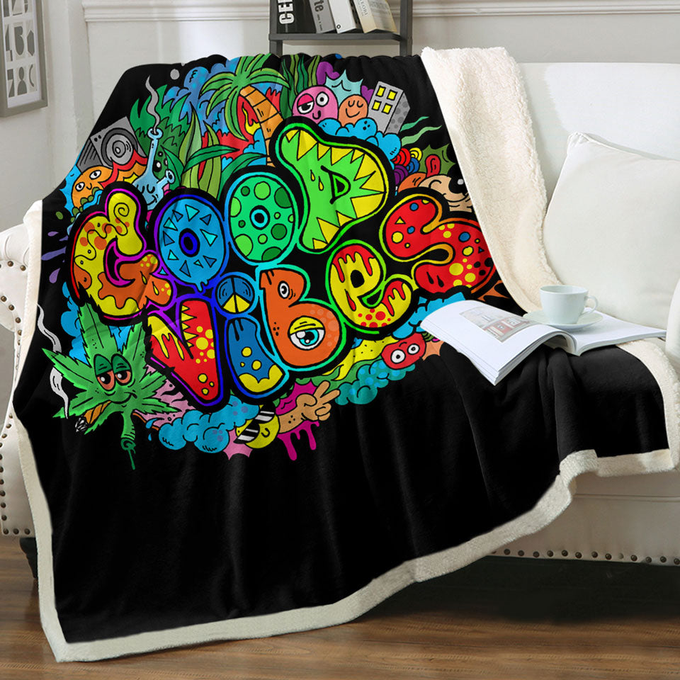 Colorful Good Vibes Cool Throws