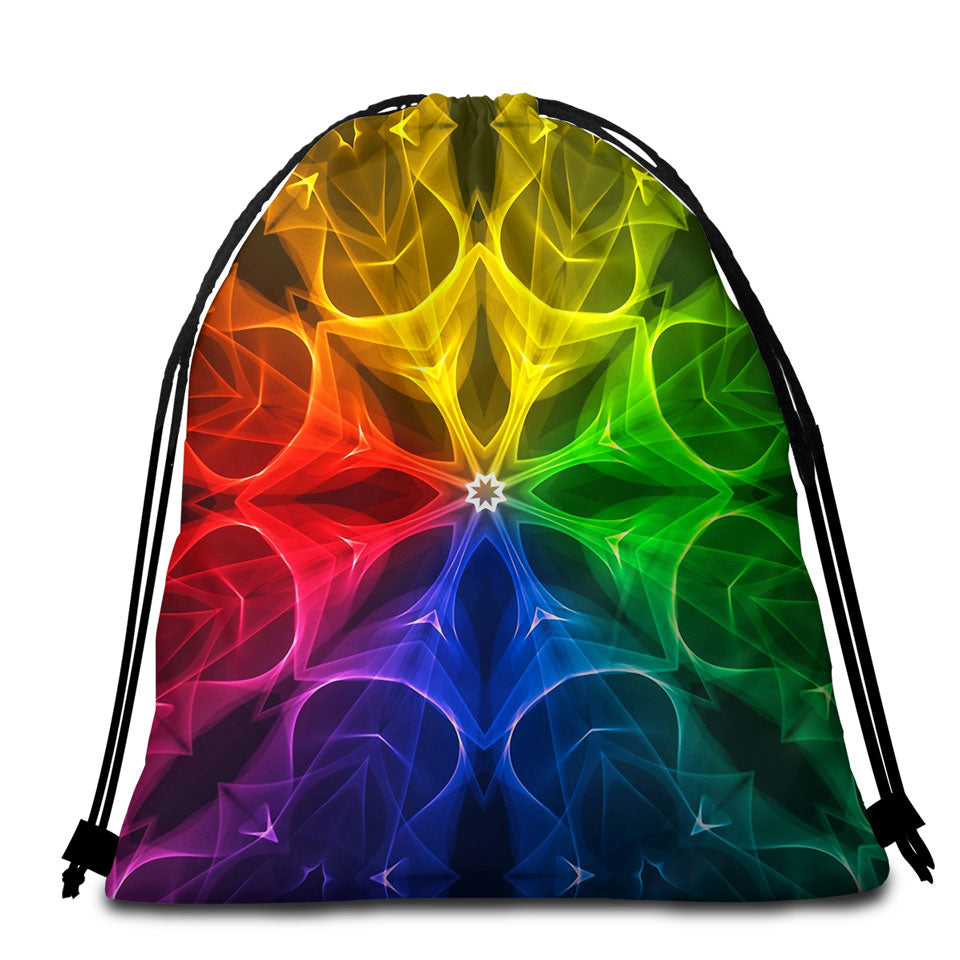 Colorful Illusion Beach Towel Bags