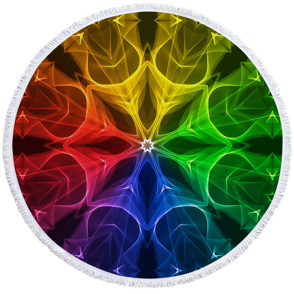Colorful Illusion Round Beach Towel