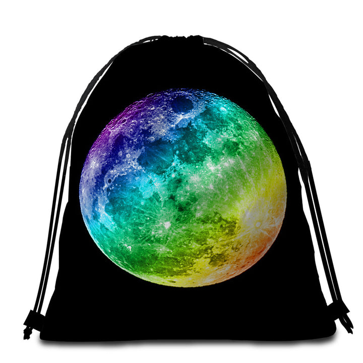 Colorful Moon Beach Towel Bags