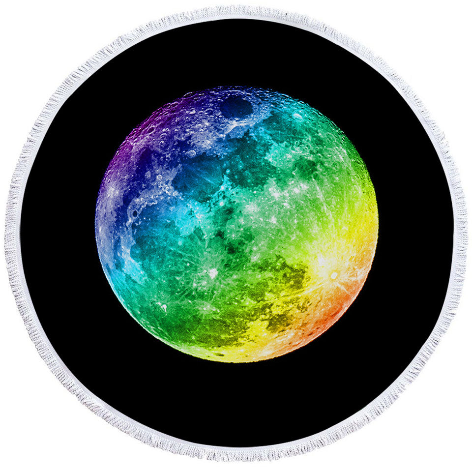Colorful Moon Beach Towels