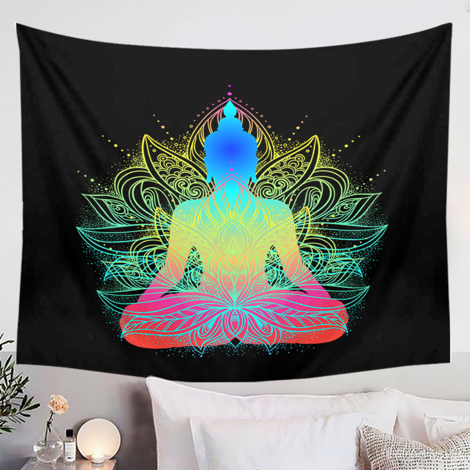 Colorful Oriental Buddha Wall Decor Tapestry
