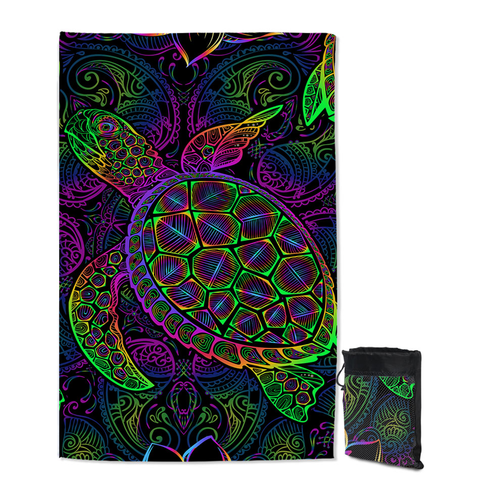 Colorful Oriental Turtle Swimming Towels