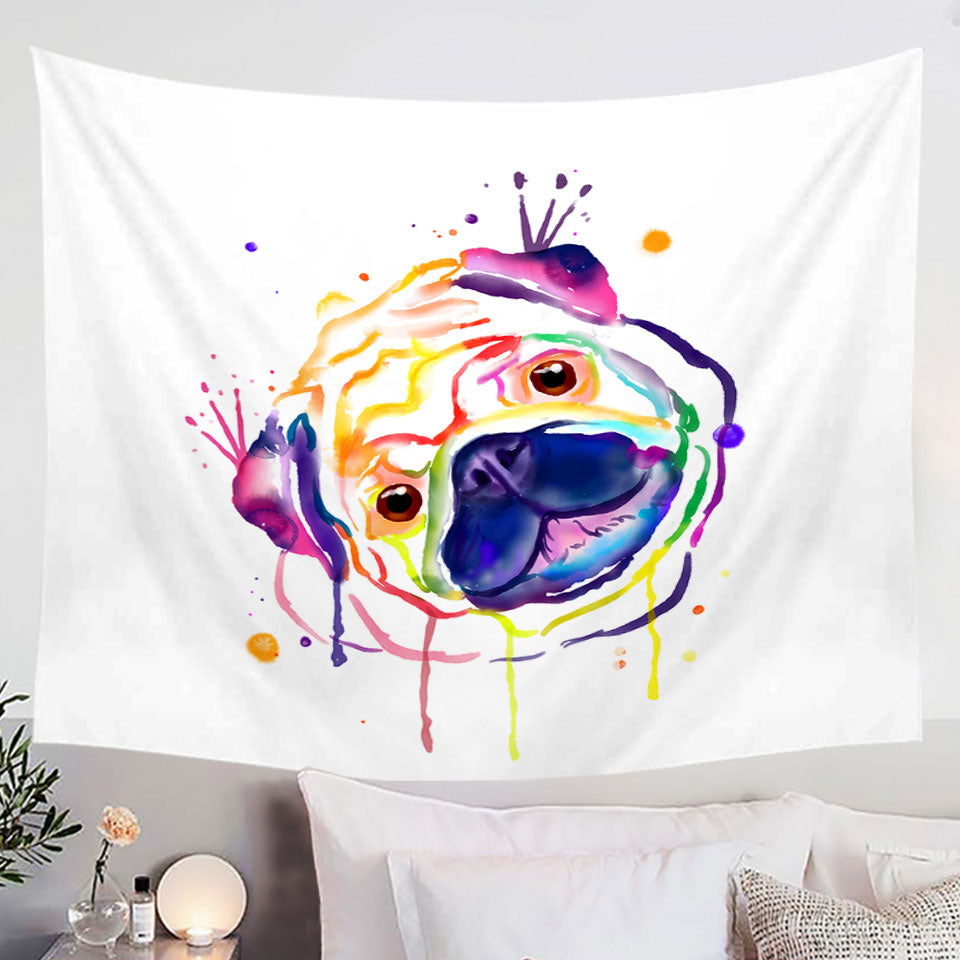 Love You White Flowers Bouquet Tapestry
