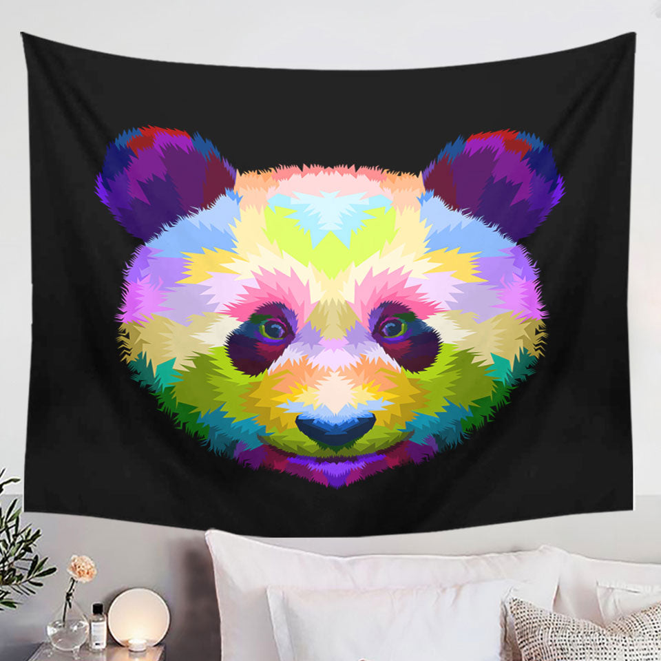 Colorful Panda Head Wall Decor