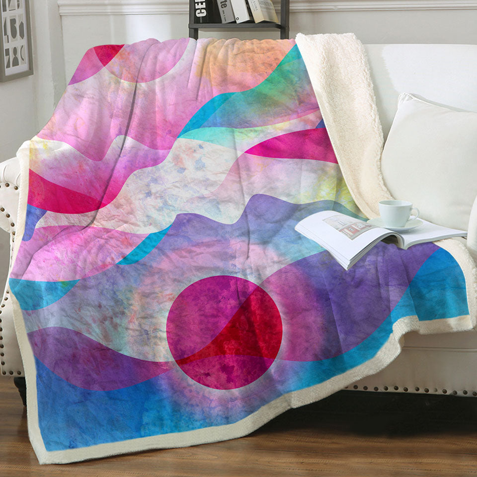 Colorful Reddish Mountains Art Couch Throws
