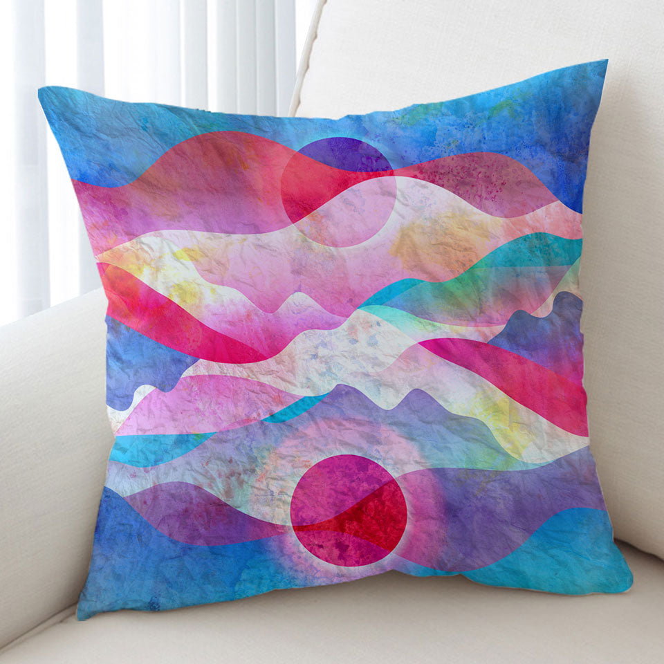 Colorful Reddish Mountains Art Cushion Covers