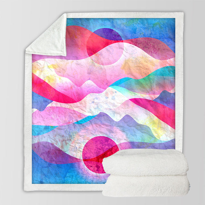 Colorful Reddish Mountains Art Sofa Blankets