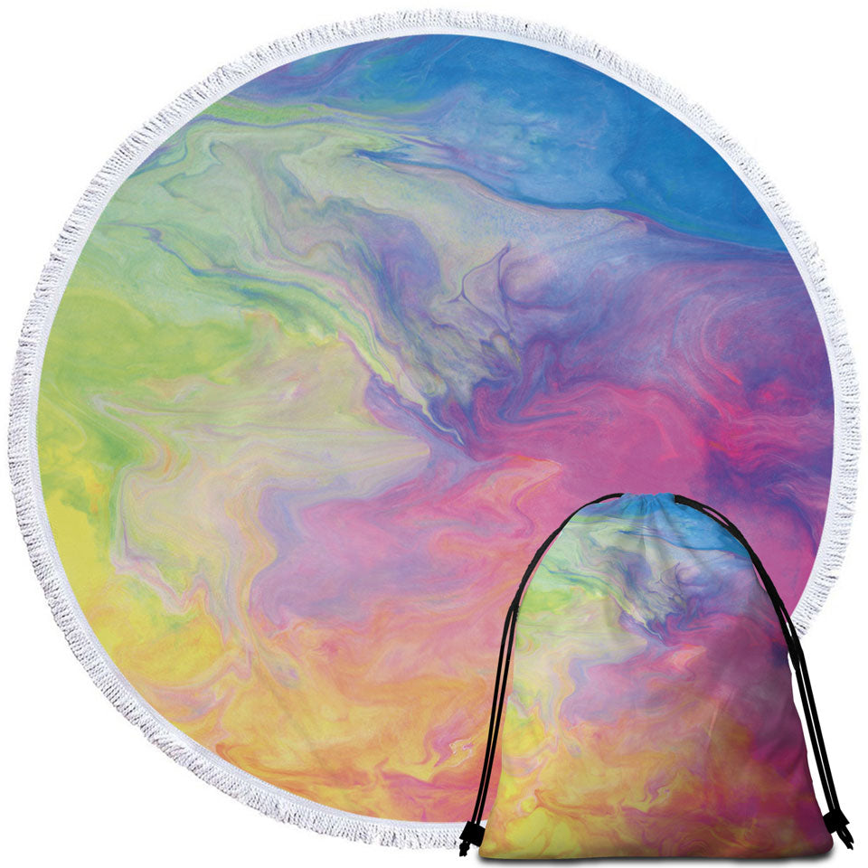 Colorful Round Beach Towels Flow of Colors