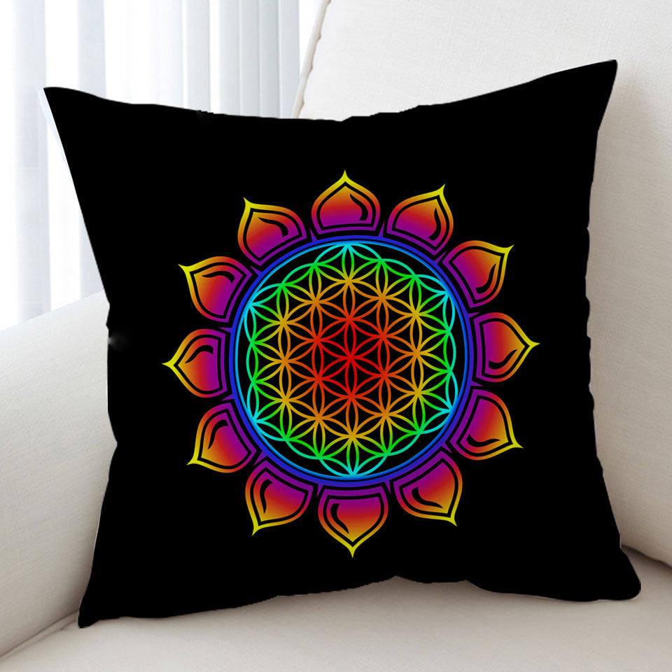 Colorful Simple Mandala Sun Cushion