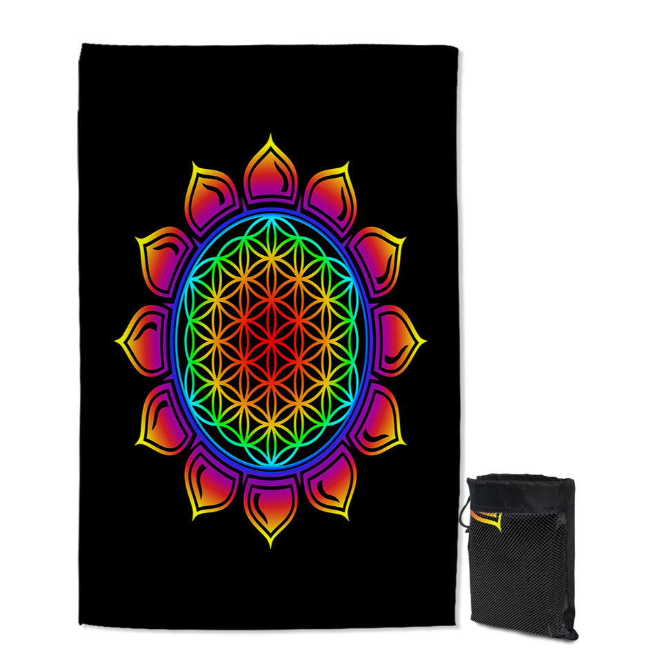 Colorful Simple Mandala Sun Microfiber Towels For Yoga