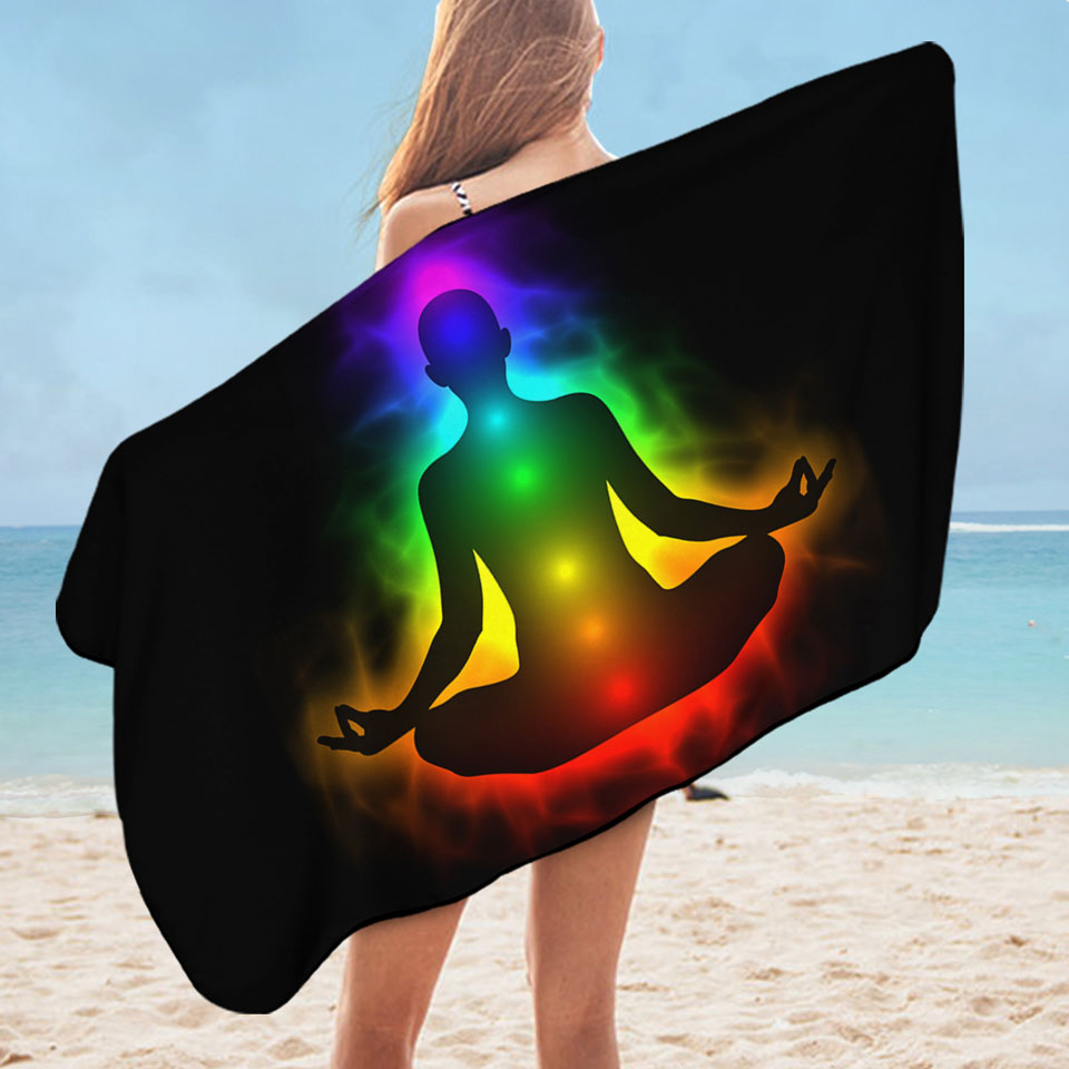 Colorful Spiritual Aura Buddha Unique Beach Towels