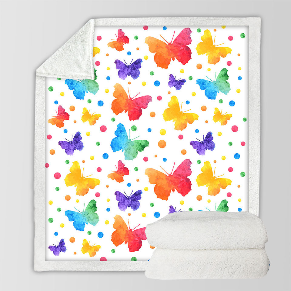 Colorful Throws Dots and Butterflies
