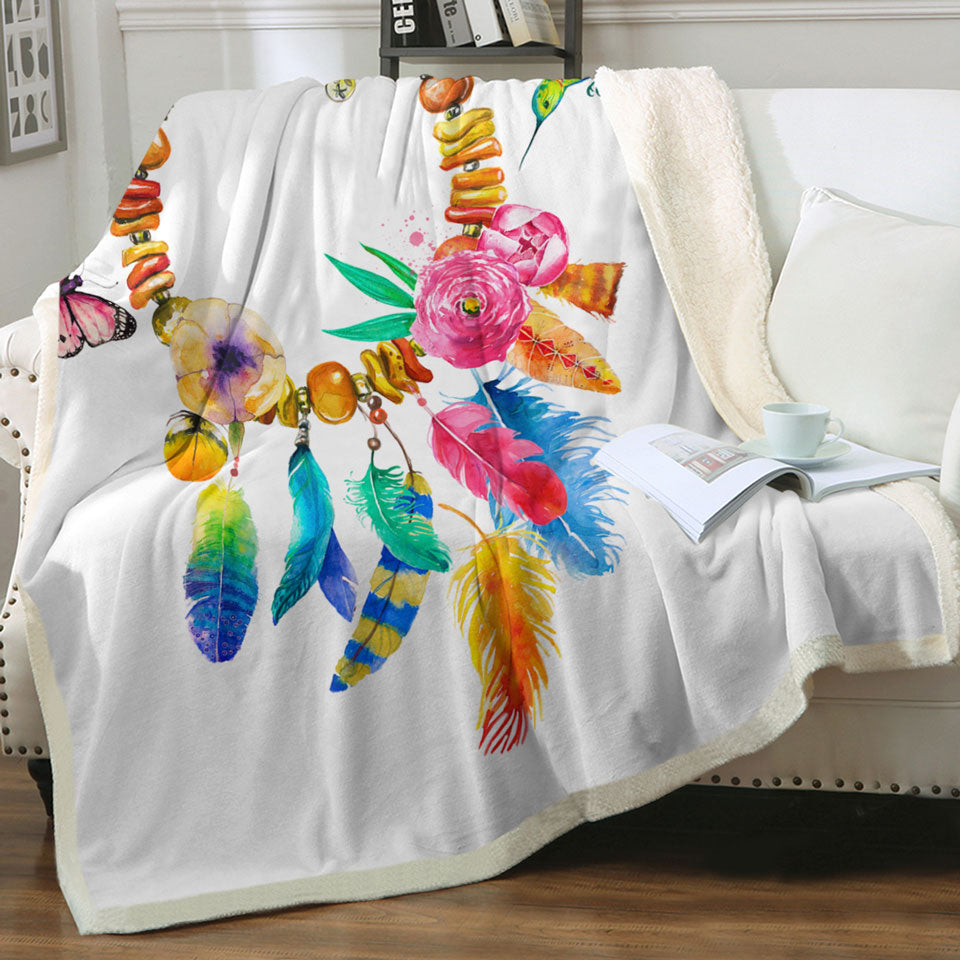 Colorful Throws Feather Necklace