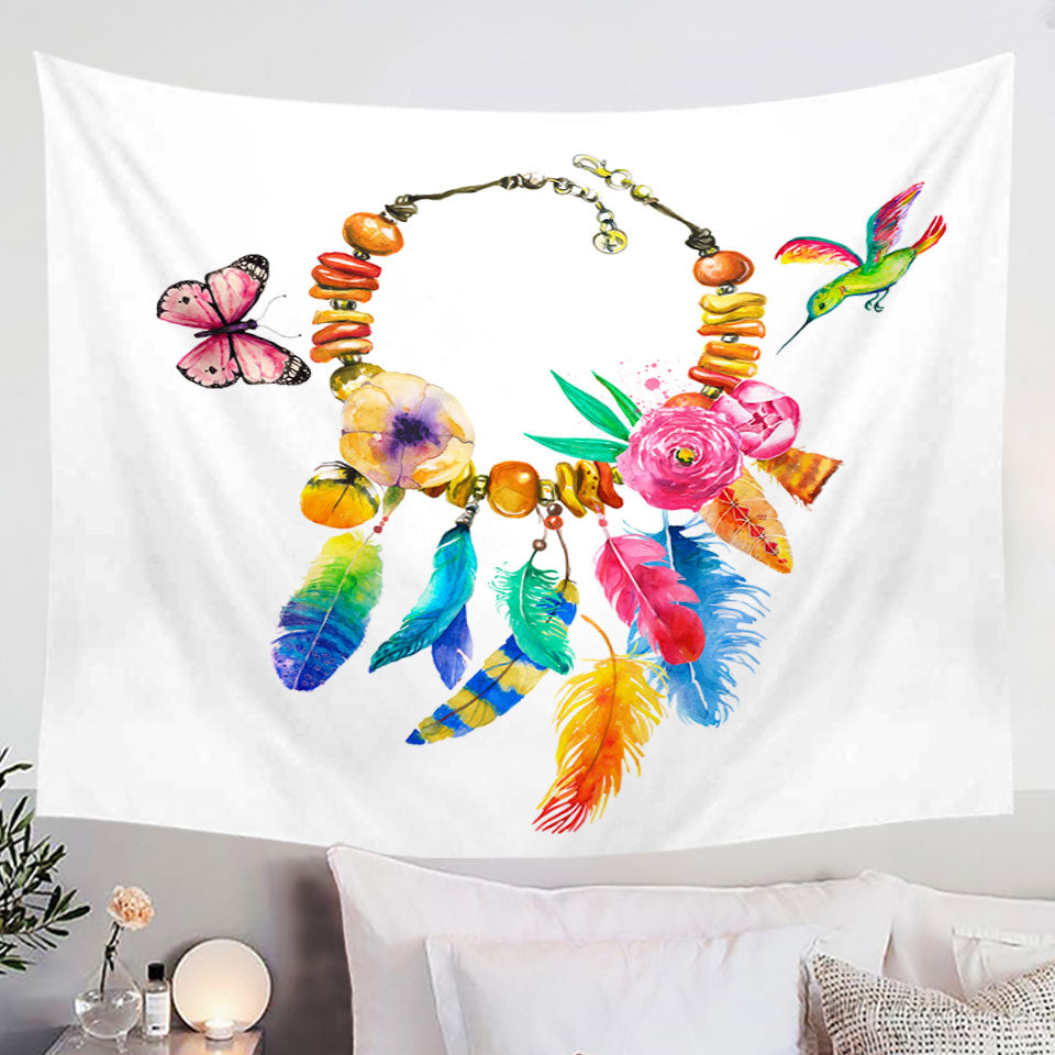 Colorful Wall Decor Feather Necklace