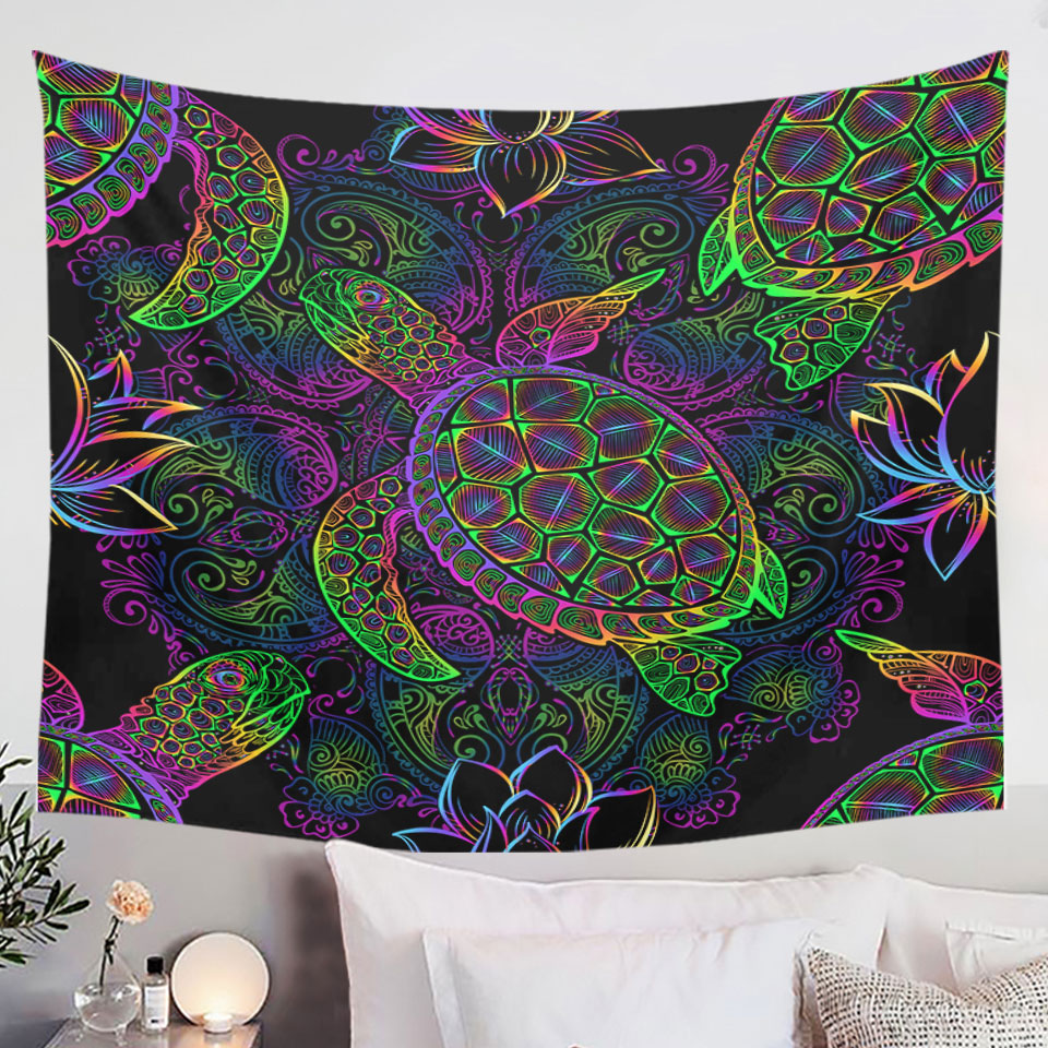 Colorful Wall Decor Oriental Turtle