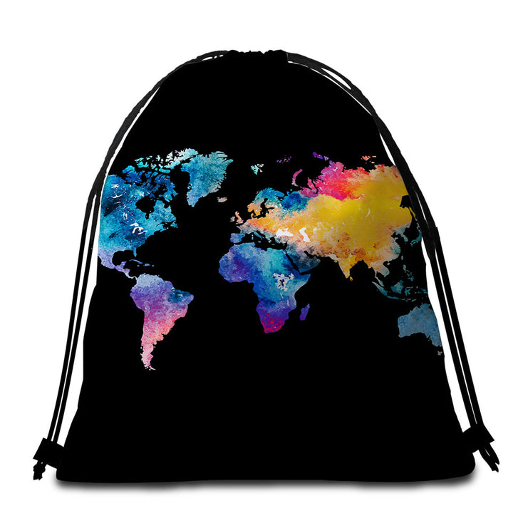 Colorful World Map Beach Towel Pack