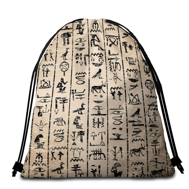 Cool Ancient Symbols Beach Towel Bags