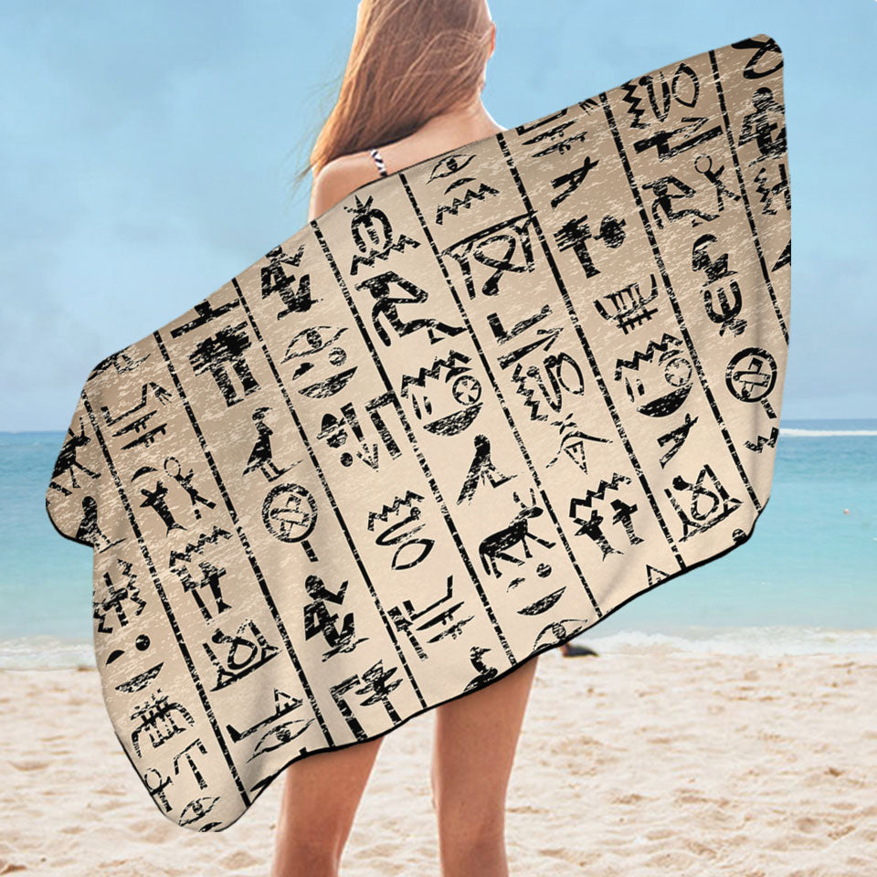 Cool Ancient Symbols Unique Microfiber Beach Towel