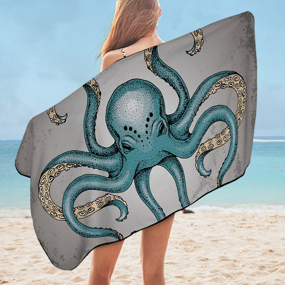 Cool Angry Octopus Pool Towels for Guys