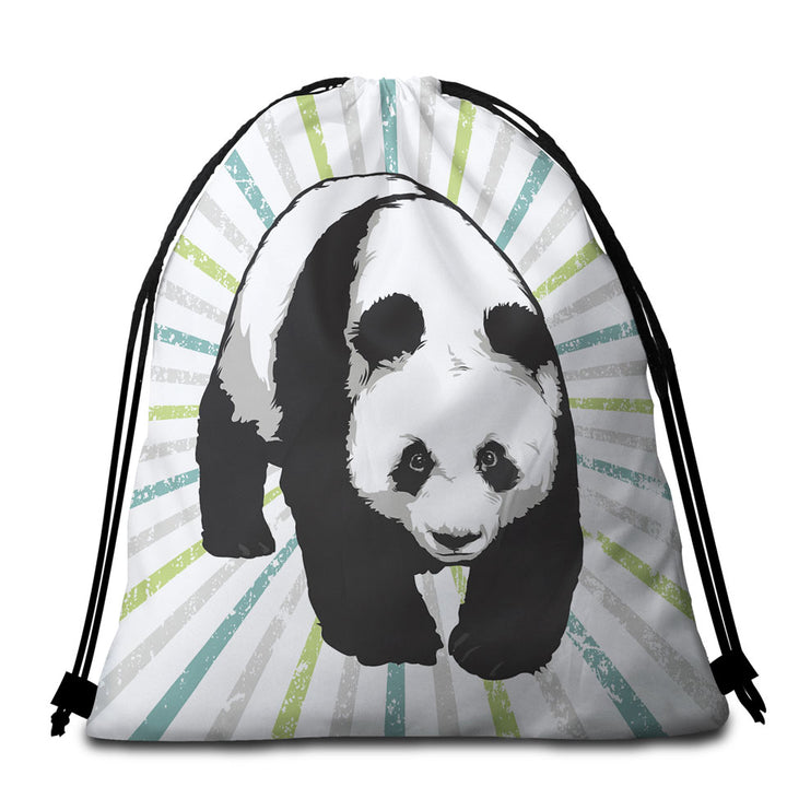 Cool Angry Panda Packable Beach Towel