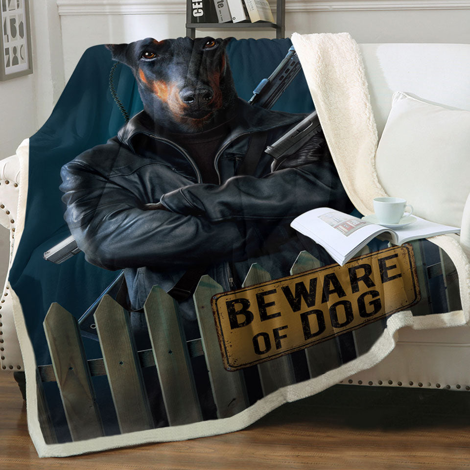 products/Cool-Animal-Art-Beware-of-Dog-Sherpa-Blanket