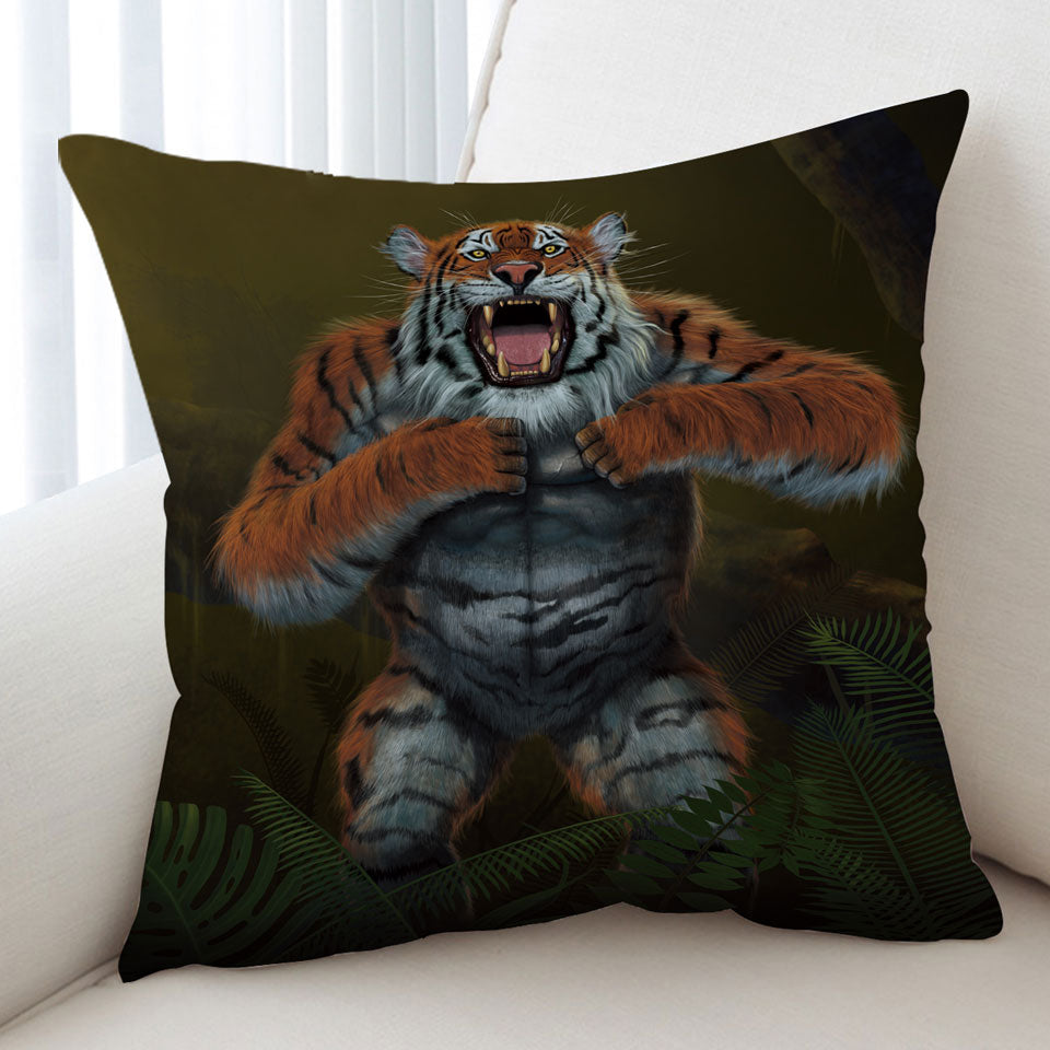 Cool Animal Art Tigerilla Gorilla vs Tiger Cushions
