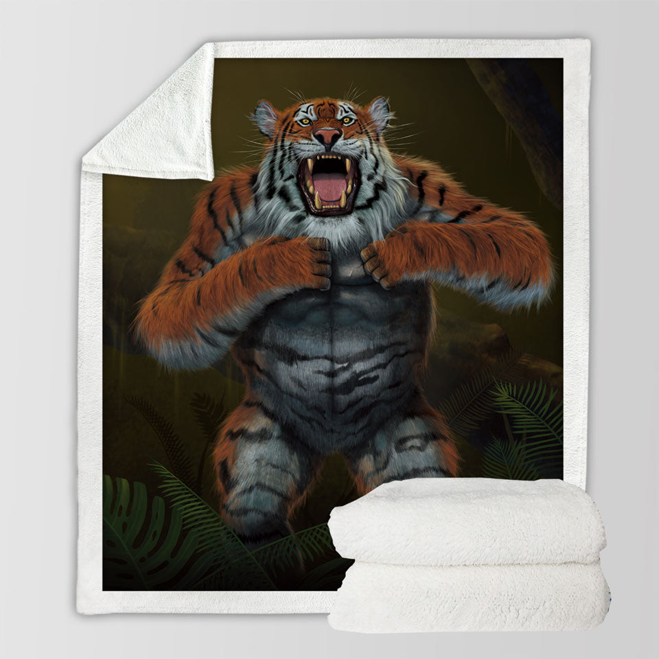 products/Cool-Animal-Art-Tigerilla-Gorilla-vs-Tiger-Sofa-Blankets