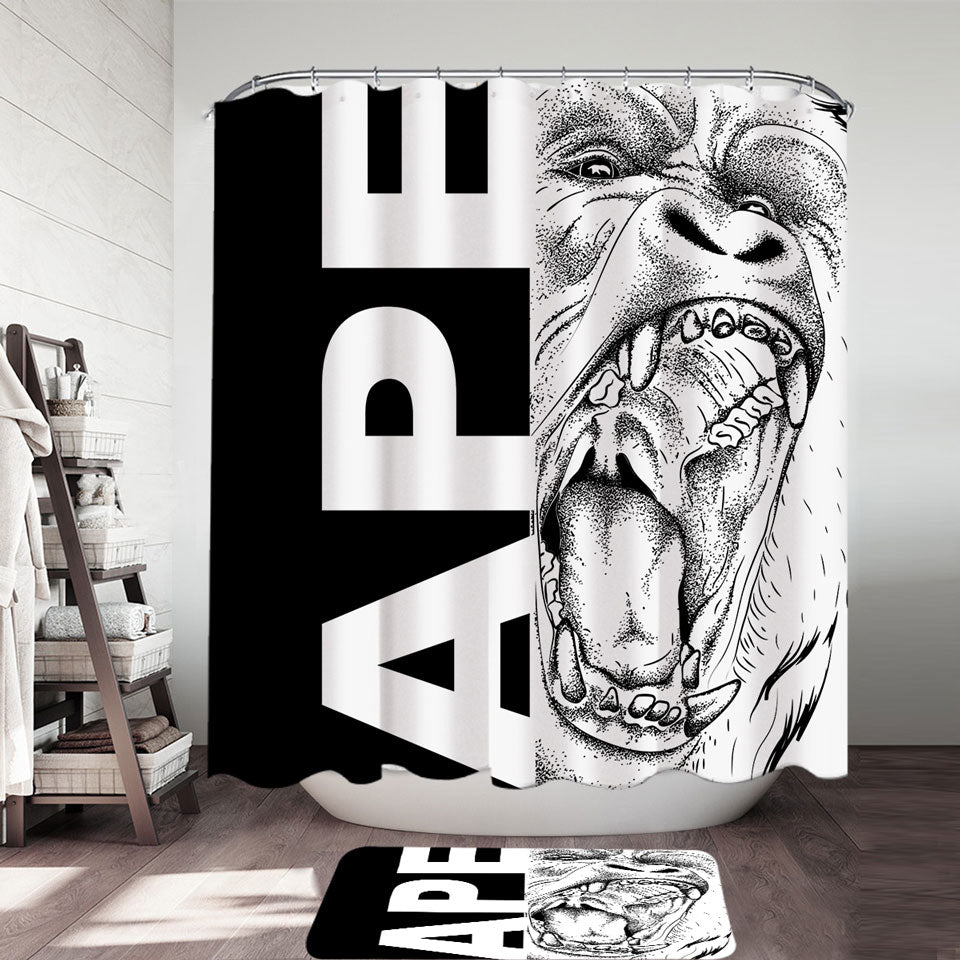 Cool Ape Shower Curtain for Guys Bathrooms