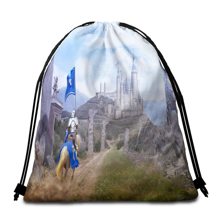 Cool Art Beach Towel Bags of Fantasy Castle The knights Journey