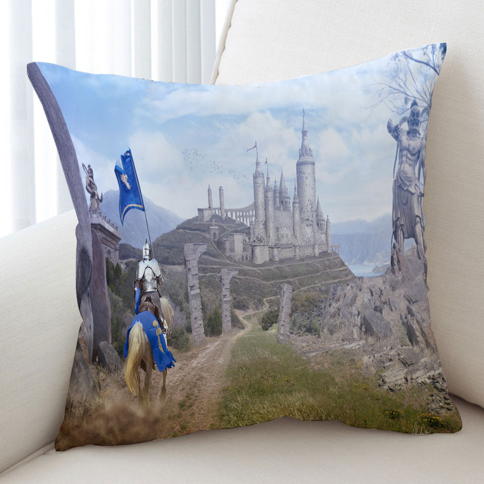 Cool Art Cushion Cover of Fantasy Castle The knights Journey