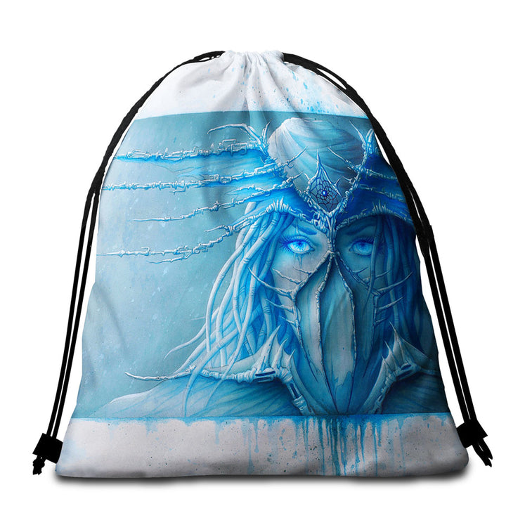 Cool Art Day Dream Freezing Blue Eyes Beach Bags and Towels