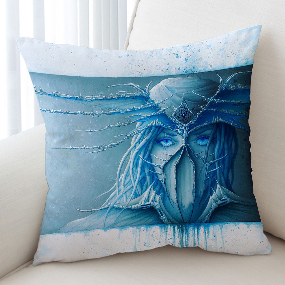 Cool Art Day Dream Freezing Blue Eyes Cushion Cover