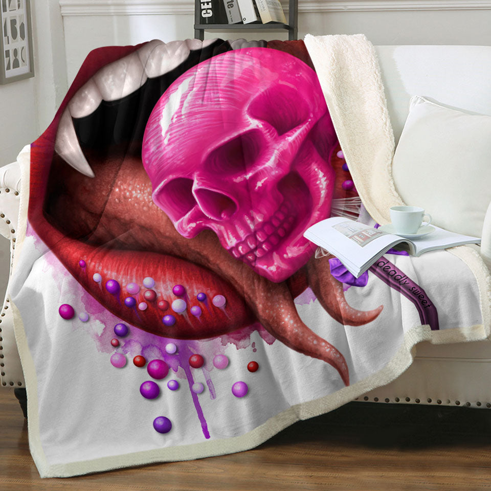 products/Cool-Art-Deadly-Sweet-Lips-and-Lollipop-Skull-Sofa-Blankets