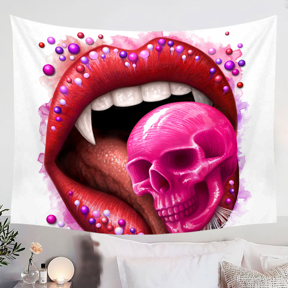 Cool-Art-Deadly-Sweet-Lips-and-Lollipop-Skull-Wall-Decor-Tapestry