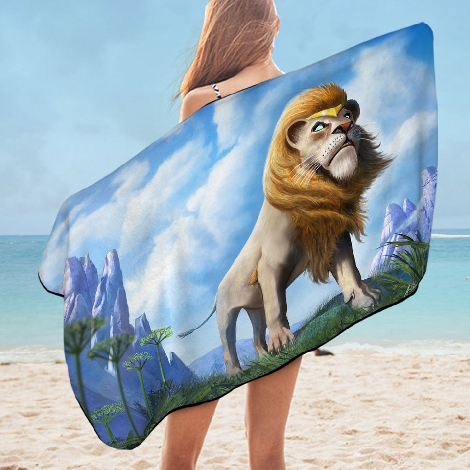 Cool Art King of Lions Microfiber Beach Towel
