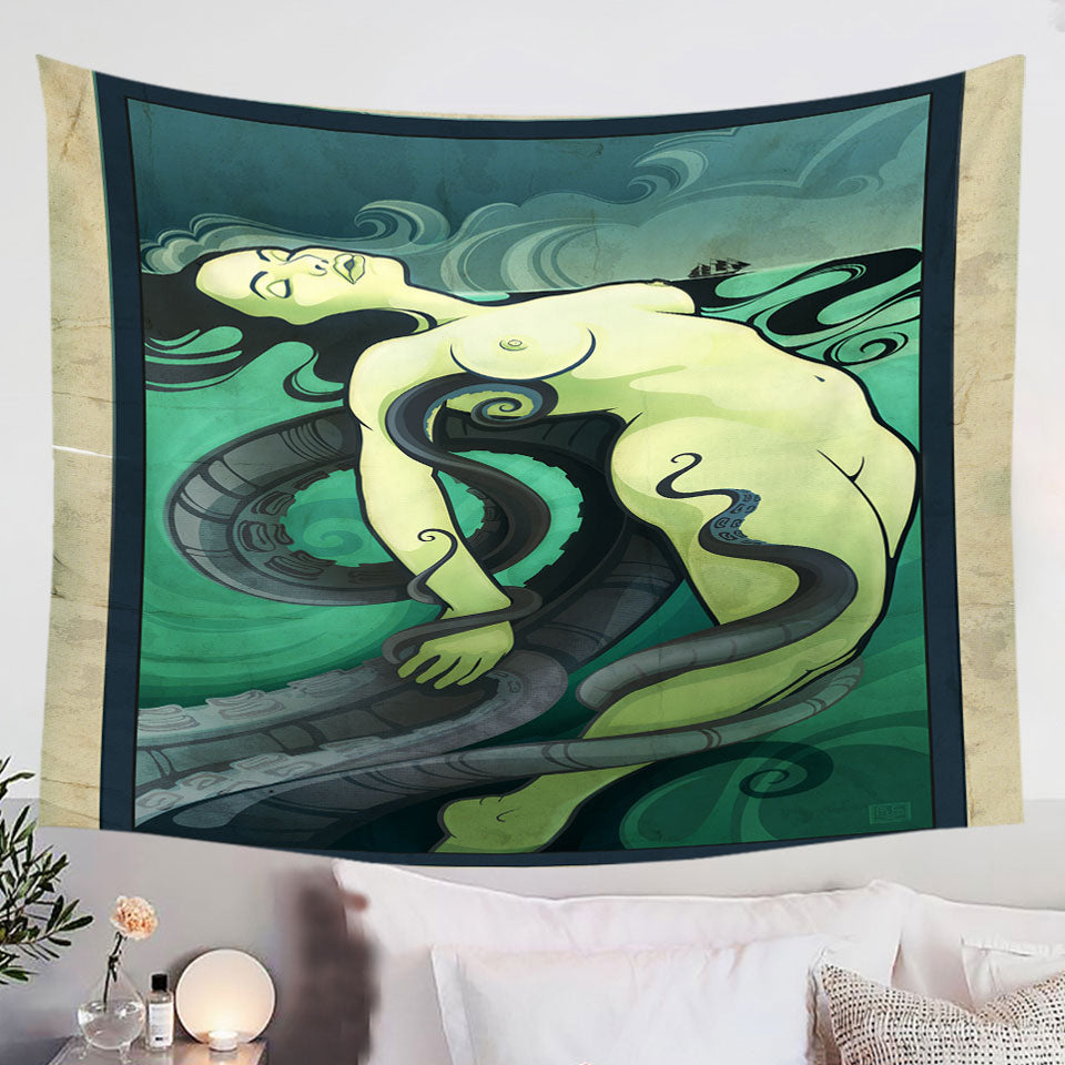 Cool-Art-Octopus-vs-Sexy-Woman-Wall-Decor-for-Guys