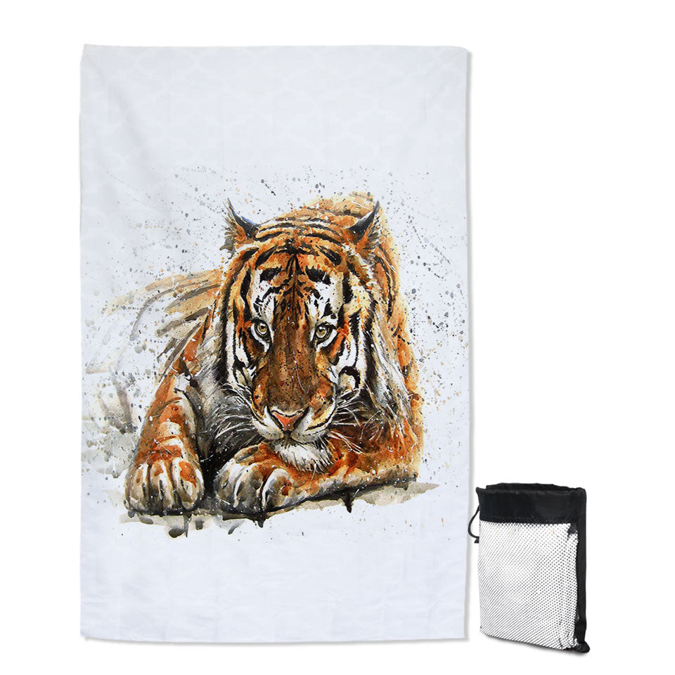 Cool Art Painting Tiger Travel Beach Towel
