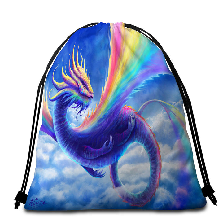 Cool Art Rainbow Dragon Beach Bags and Towels