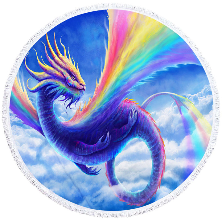 Cool Art Rainbow Dragon Beach Towel