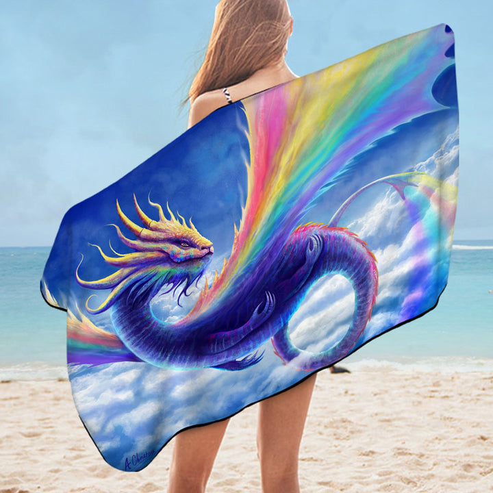 Cool Art Rainbow Dragon Best Beach Towels