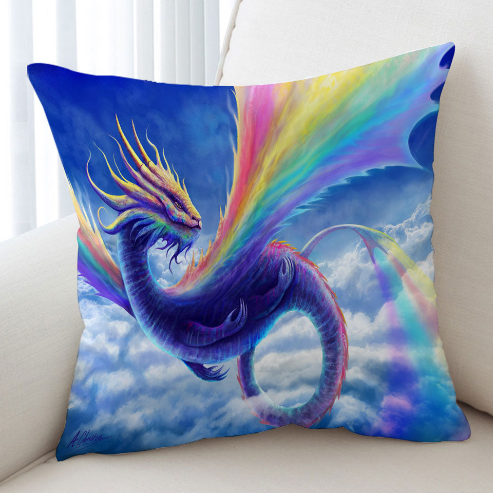 Cool Art Rainbow Dragon Cushion