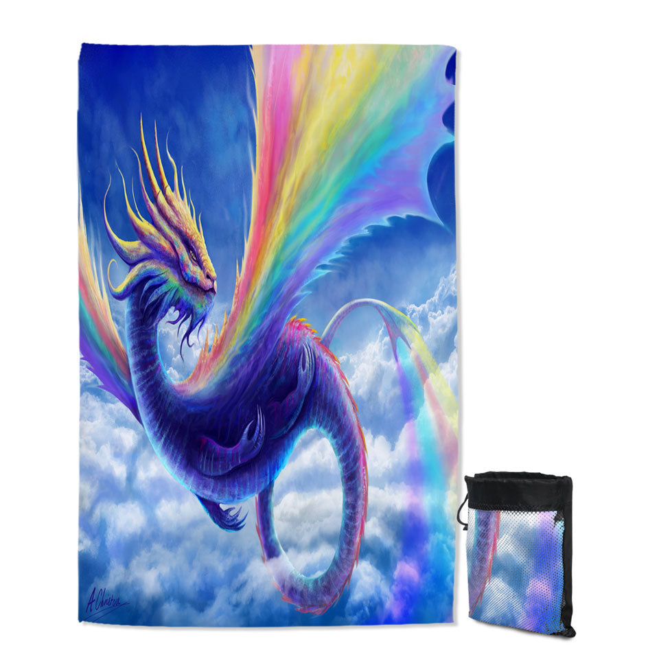 Cool Art Rainbow Dragon Travel Beach Towel