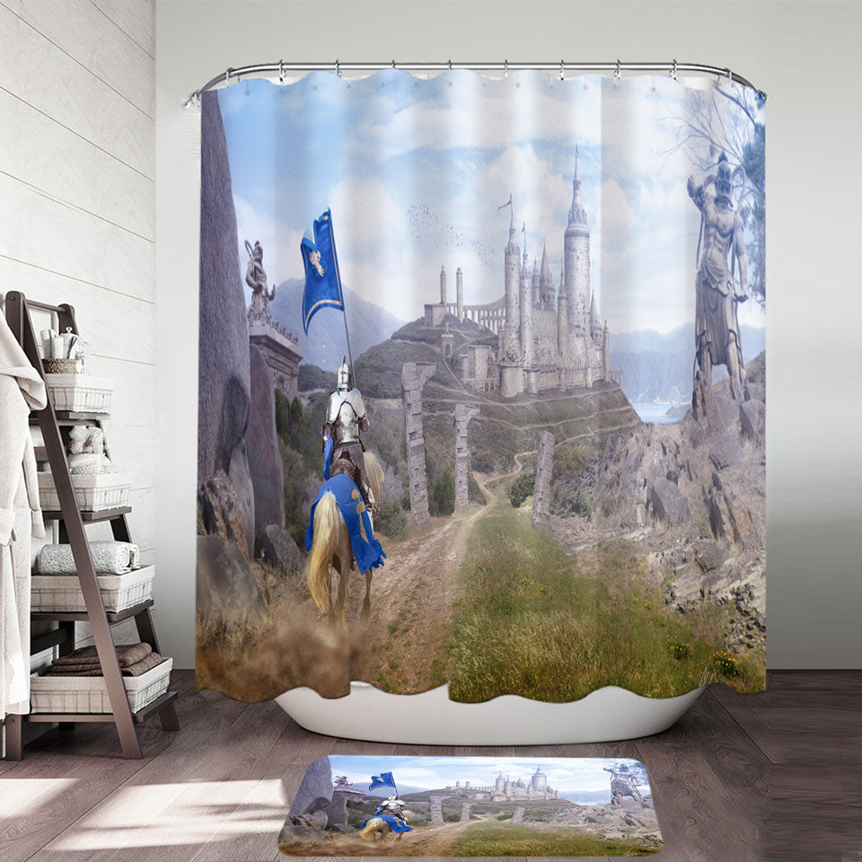 Cool Art Shower Curtain of Fantasy Castle The knights Journey