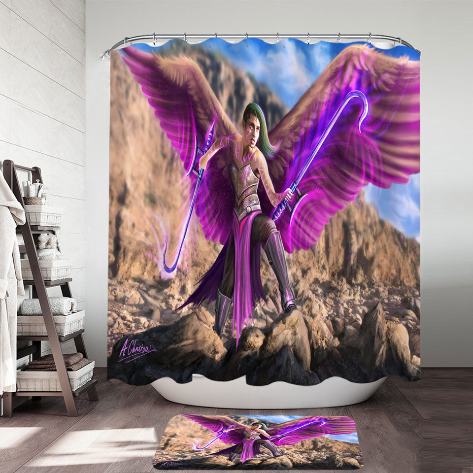 Cool Art Shower Curtains Ange of Mischief