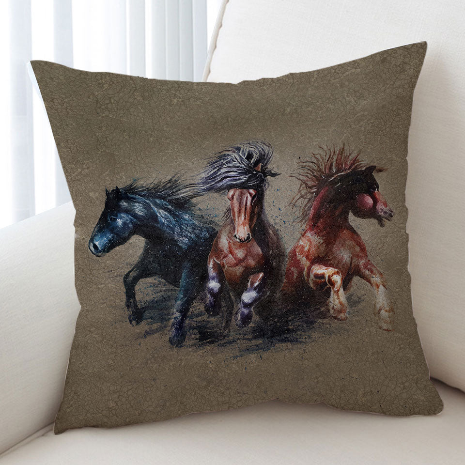 Cool Art Storming Horses Cushions